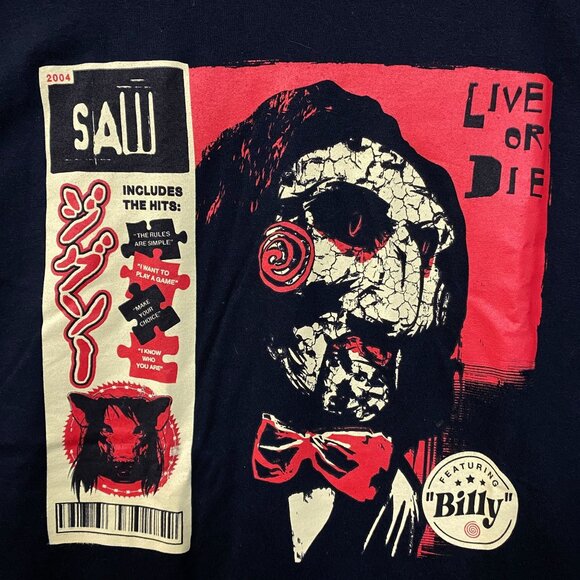 Saw Billy the Puppet Live Or Die Horror Movie T-Shirt Large - Picture 2 of 4